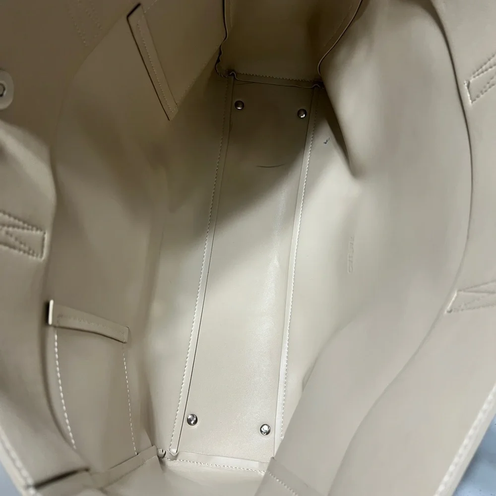 CalPak Taupe Leather Tote Bag with Adjustable Strap. Tags are no longer intact.